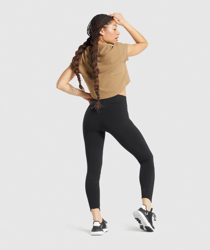 Women's Gymshark Pause Seamless Leggings Black | CA 5A7N83